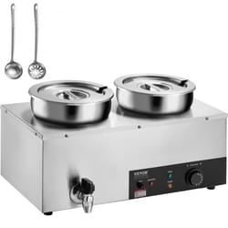 dual pot electric soup warmer stainless steel commercial bain marie food warmer