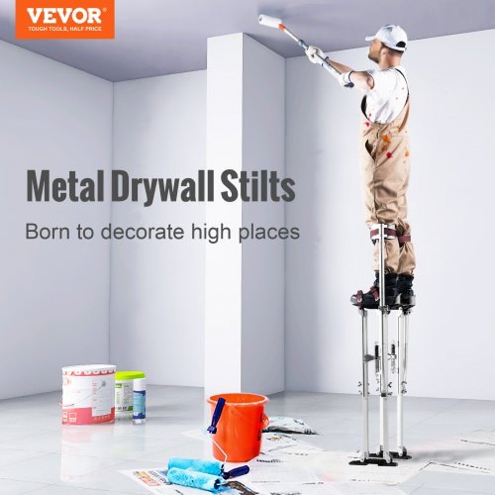 Adjustable Drywall Stilts Aluminum Work Stilts with Knee Pads & Non Slip Base