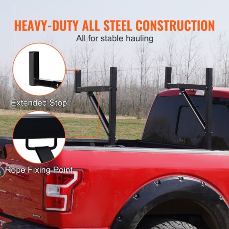 Heavy Duty Adjustable Truck Ladder Rack Steel Bed Rack High Lb Capacity For Kayak Lumber Surfboard 1