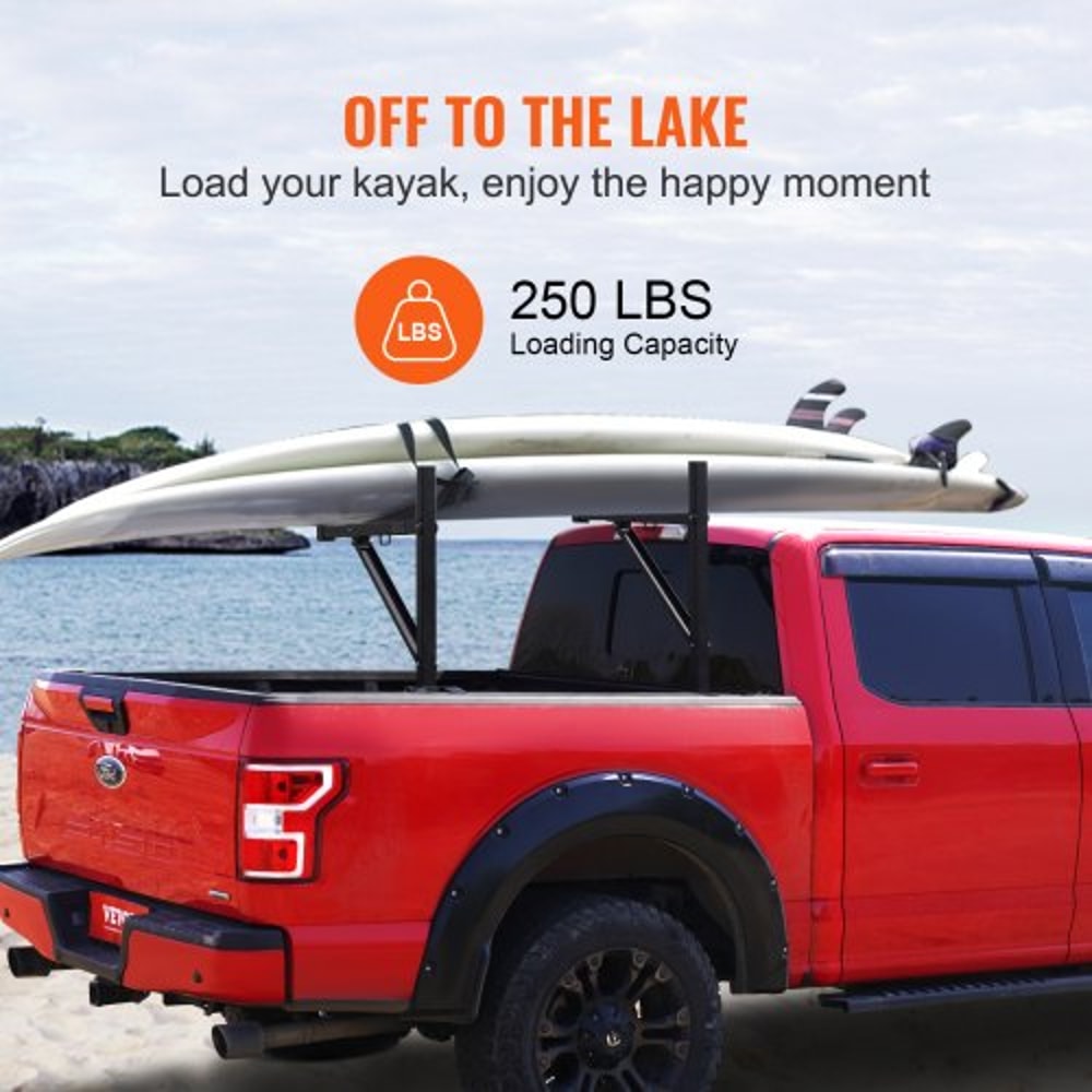 Heavy Duty Adjustable Truck Ladder Rack Steel Bed Rack High Lb Capacity For Kayak Lumber Surfboard 2