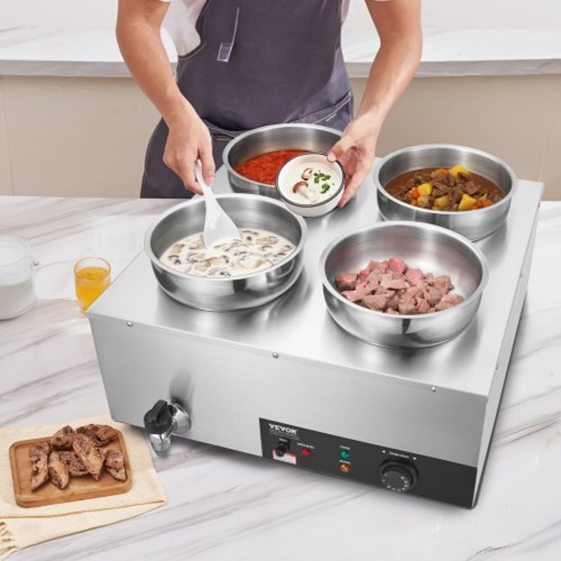 Commercial Electric Soup Warmer Pot Stainless Steel Bain Marie Food Station 7