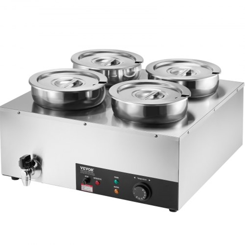 Commercial Electric Soup Warmer Pot Stainless Steel Bain Marie Food Station 8