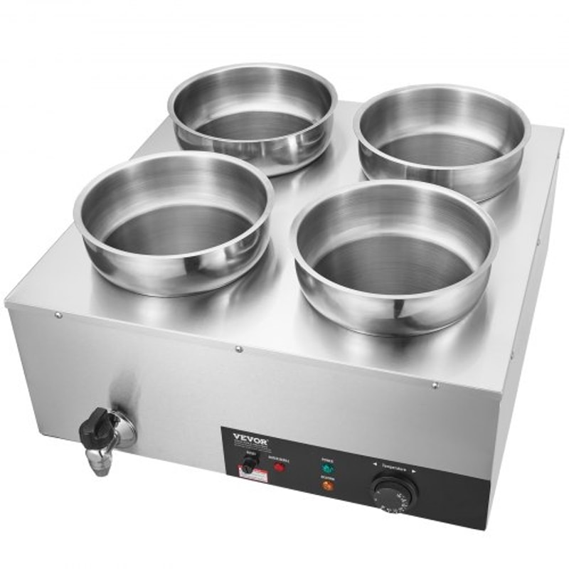 Commercial Electric Soup Warmer Pot Stainless Steel Bain Marie Food Station 10