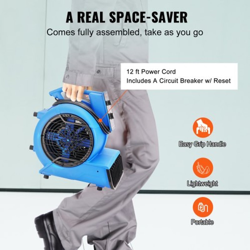 High Velocity CFM Floor Blower Fan With Timer And Angles Portable Carpet Dryer 5