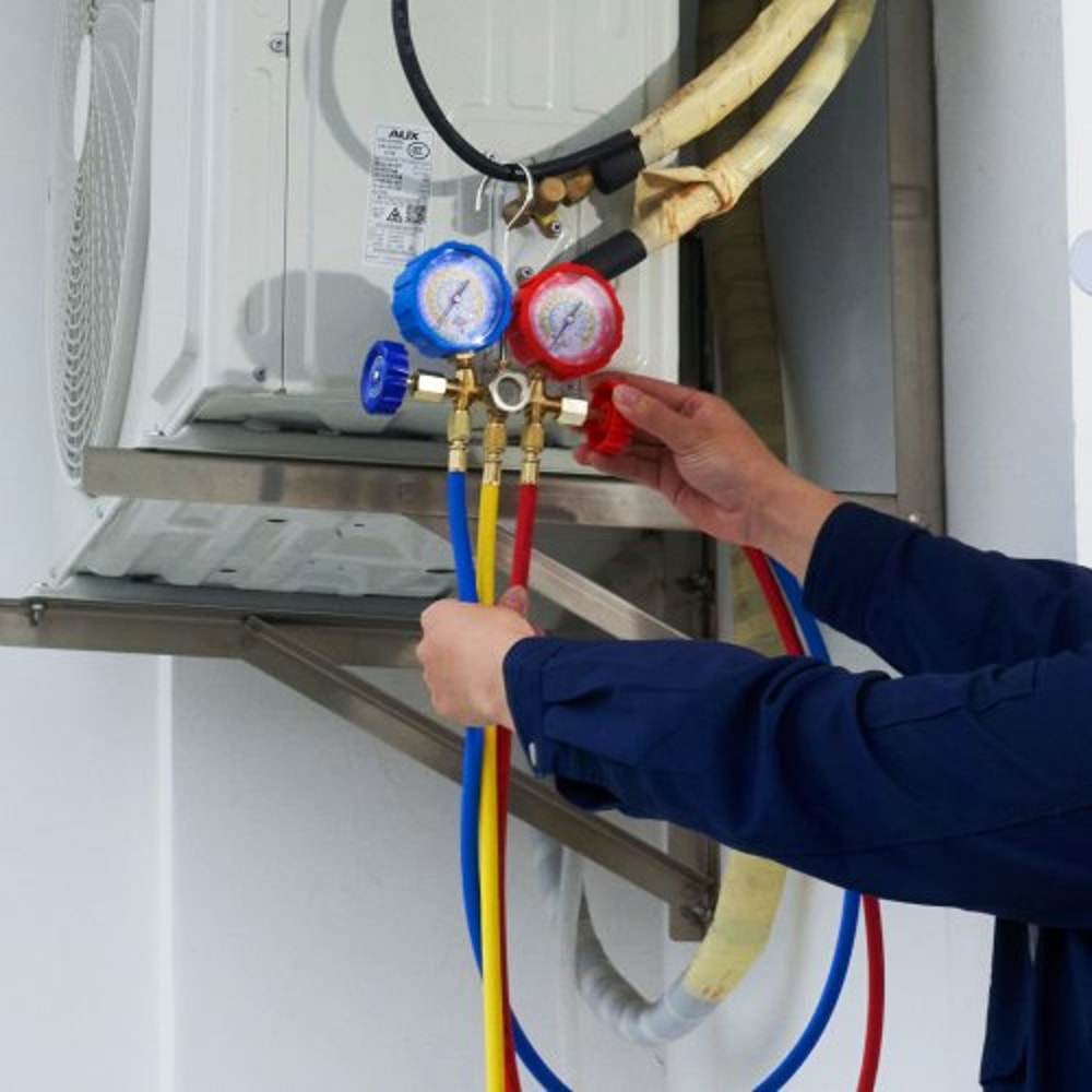 AC Manifold Gauge Set With Hoses For Refrigerant Charging 6