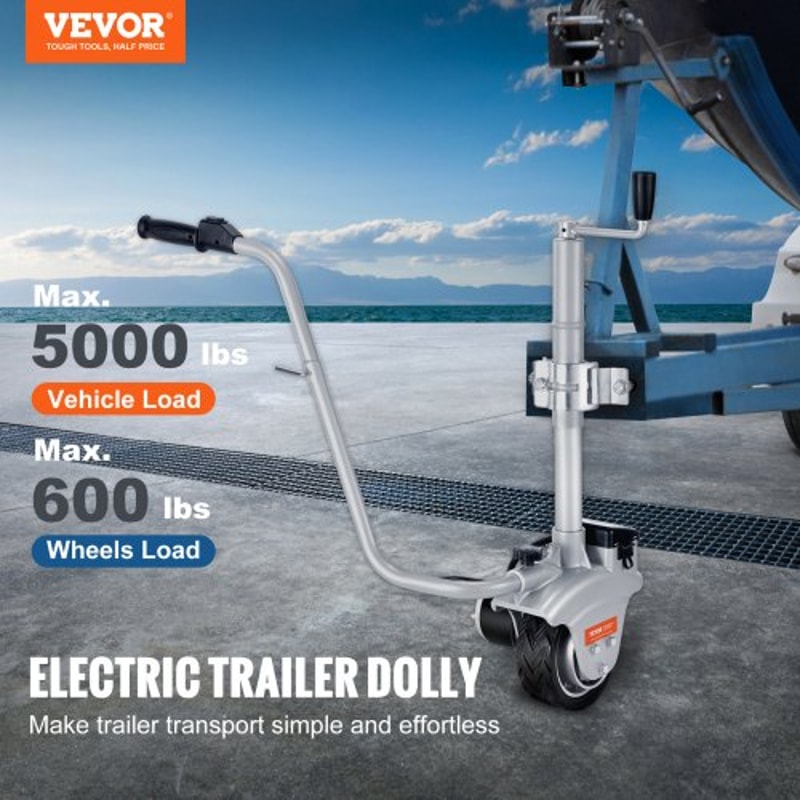 Electric Trailer Dolly with Motor & Adjustable Jockey Wheel for Easy Trailer Moving
