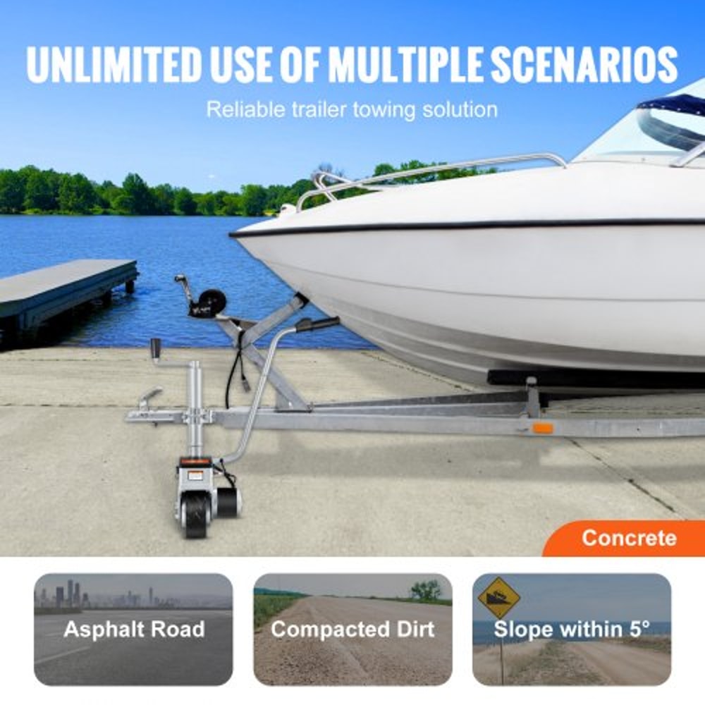 Electric Trailer Dolly with Motor & Adjustable Jockey Wheel for Easy Trailer Moving