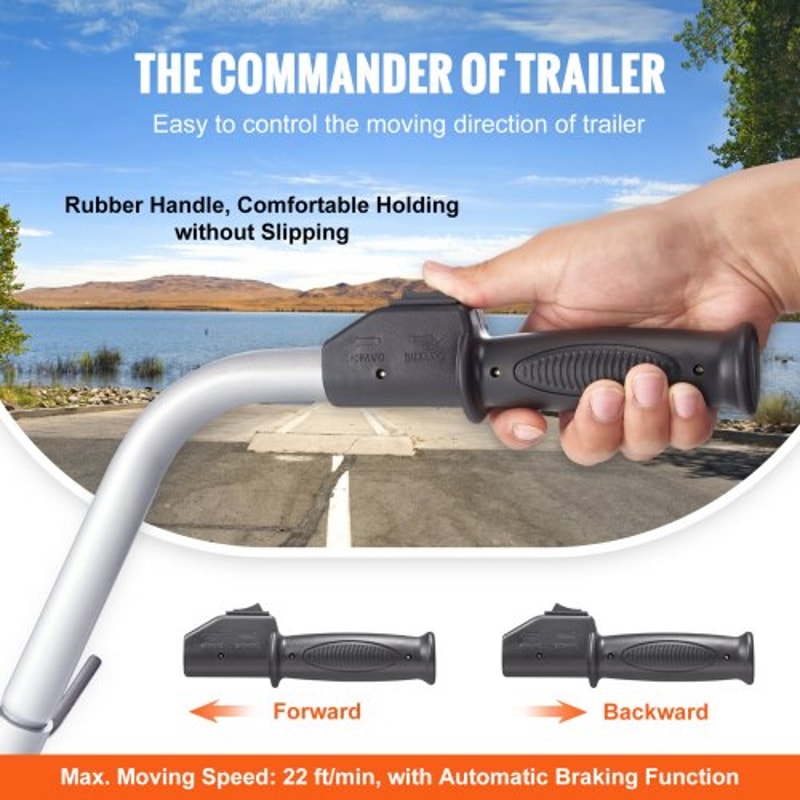 Electric Trailer Dolly with Motor & Adjustable Jockey Wheel for Easy Trailer Moving