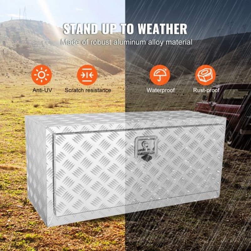 Underbody Truck Box HeavyDuty Aluminum Tool Box Waterproof Lockable Storage For Pickup Trailer 2