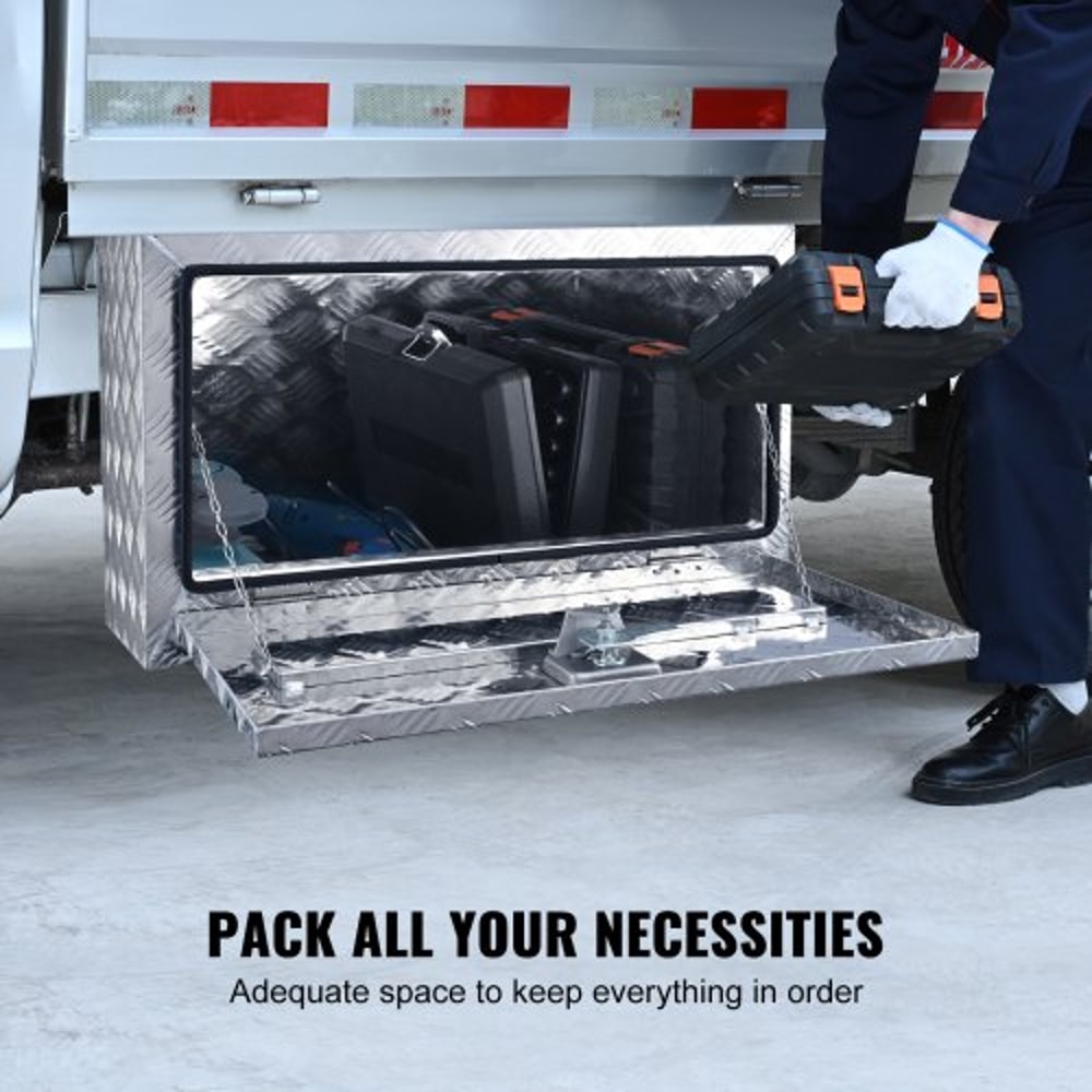 Heavy Duty Aluminum Underbody Truck Tool Box Waterproof Lockable Storage For Pickup Trailer Van 3