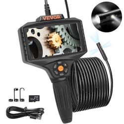 triple lens borescope inspection camera with ips screen, zoom hd endoscope & waterproof probe