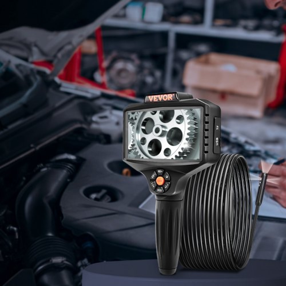 Triple Lens Borescope Inspection Camera with IPS Screen, Zoom HD Endoscope & Waterproof Probe