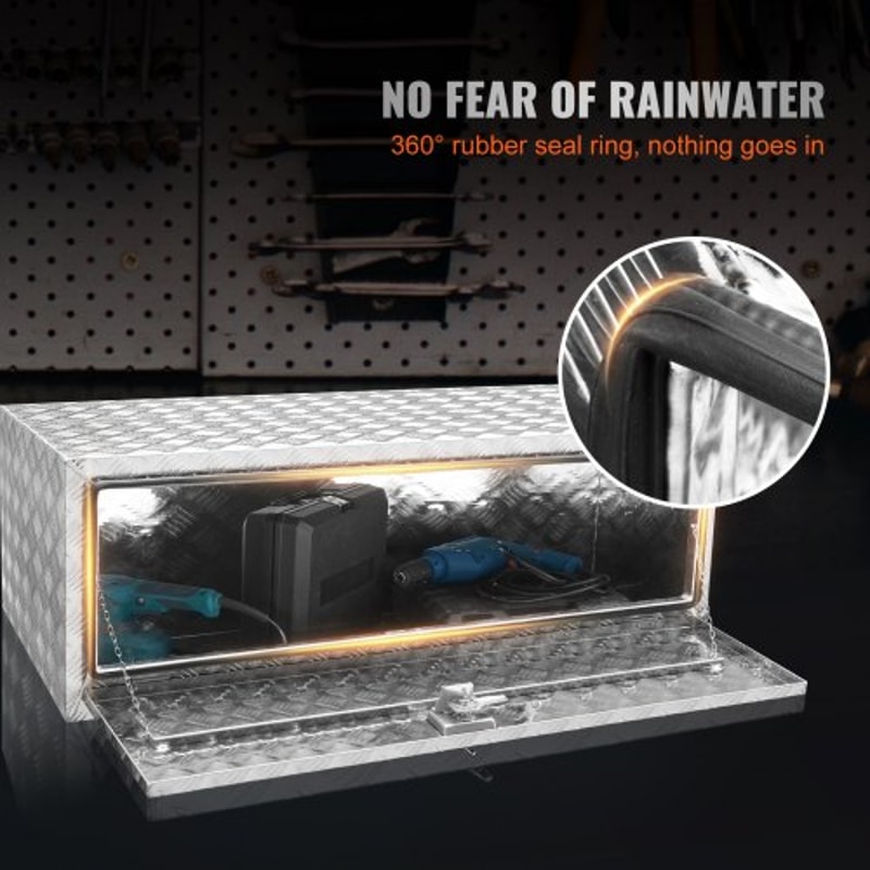 Heavy Duty Aluminum Underbody Truck Tool Box Waterproof Lockable Large Storage For Pickup Trailer 2