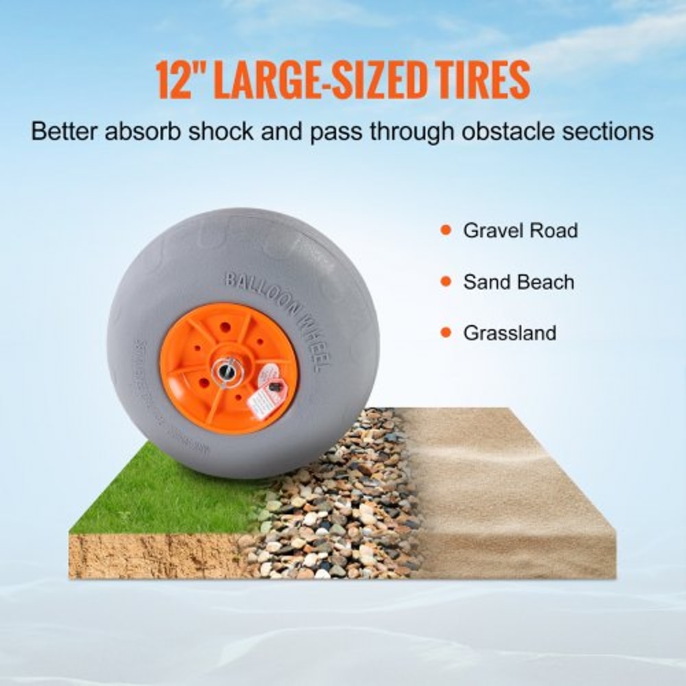 Heavy Duty Kayak Cart Foldable Canoe Trolley With Wheels Adjustable Carrier 3