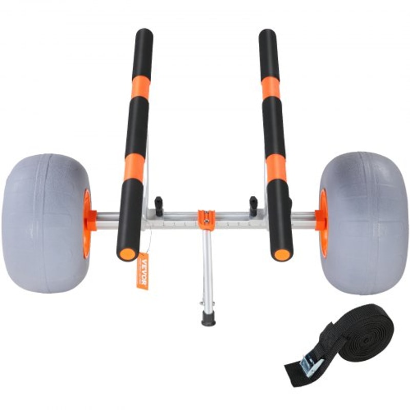 Heavy Duty Kayak Cart Foldable Canoe Trolley With Wheels Adjustable Carrier 7