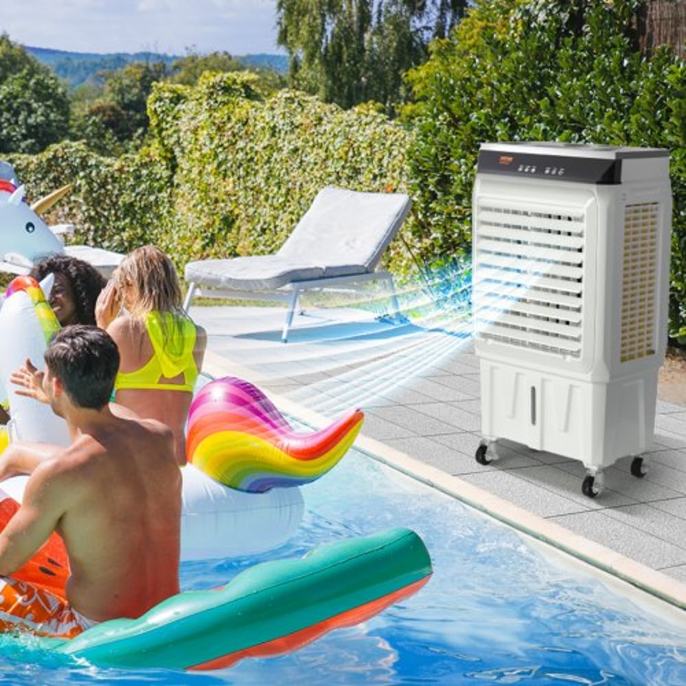 Portable Evaporative Air Cooler with Oscillation, 7 Gal Tank & Timer for Indoor Outdoor Cooling