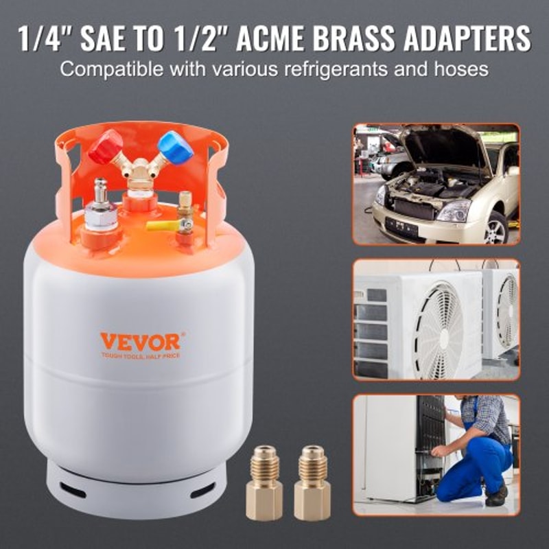 Refrigerant Recovery Tank With Float Switch Reusable HVAC Recovery Cylinder With Safety Valve 2