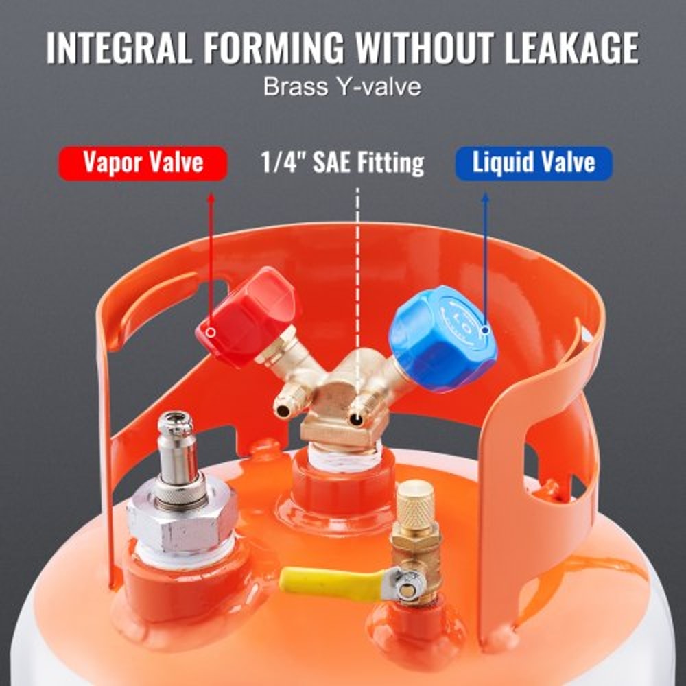 Refrigerant Recovery Tank With Float Switch Reusable HVAC Recovery Cylinder With Safety Valve 5