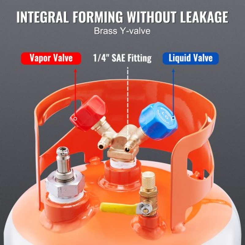 Refrigerant Recovery Tank With Float Switch Reusable HVAC Recovery Cylinder With Safety Valve 5