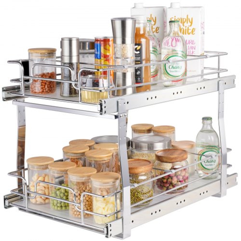 Pull Out Cabinet Organizer with Heavy Duty Slide Out Shelves for Kitchen Storage