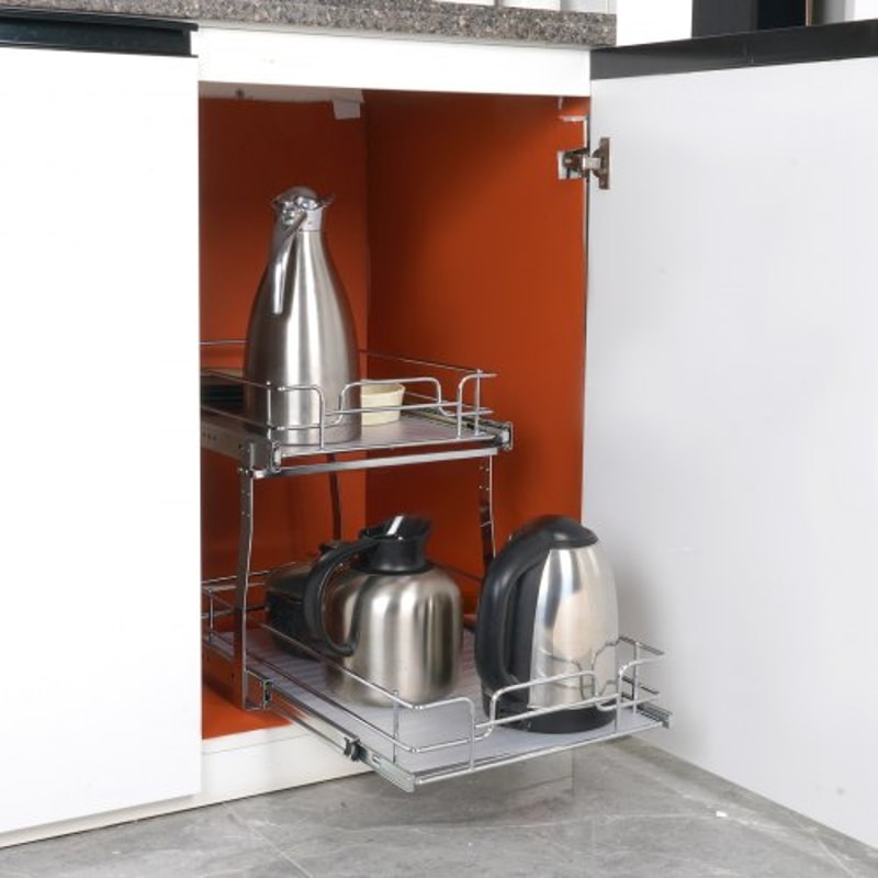 Pull Out Cabinet Organizer with Heavy Duty Slide Out Shelves for Kitchen Storage