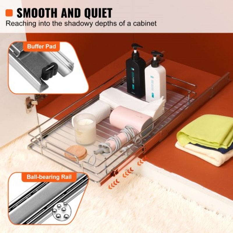 Heavy Duty Pull Out Cabinet Organizer Sliding Drawer Shelf for Kitchen Under Sink Storage