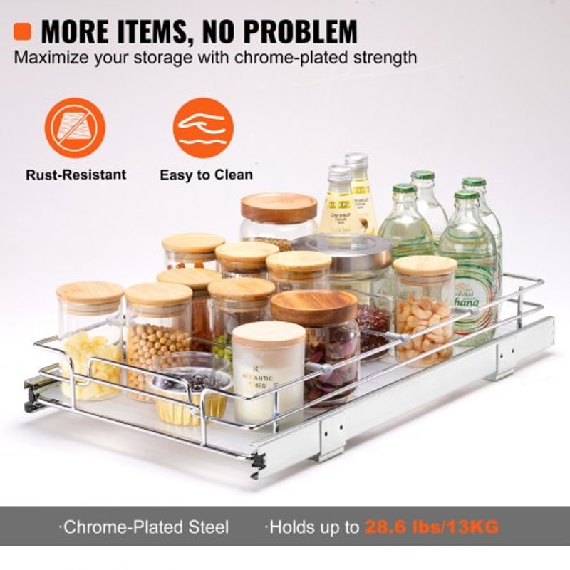 Heavy Duty Pull Out Cabinet Organizer Sliding Drawer Shelf for Kitchen Under Sink Storage