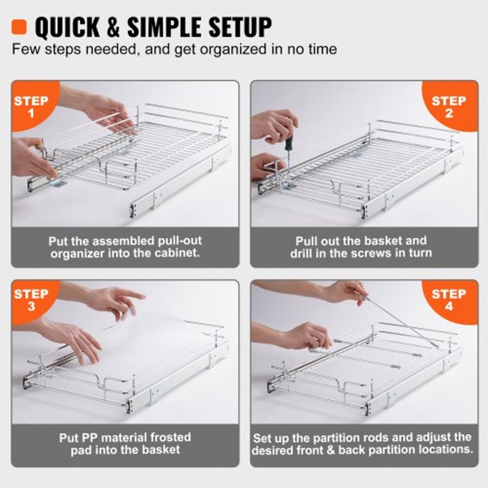 Heavy Duty Pull Out Cabinet Organizer Sliding Drawer Shelf for Kitchen Under Sink Storage