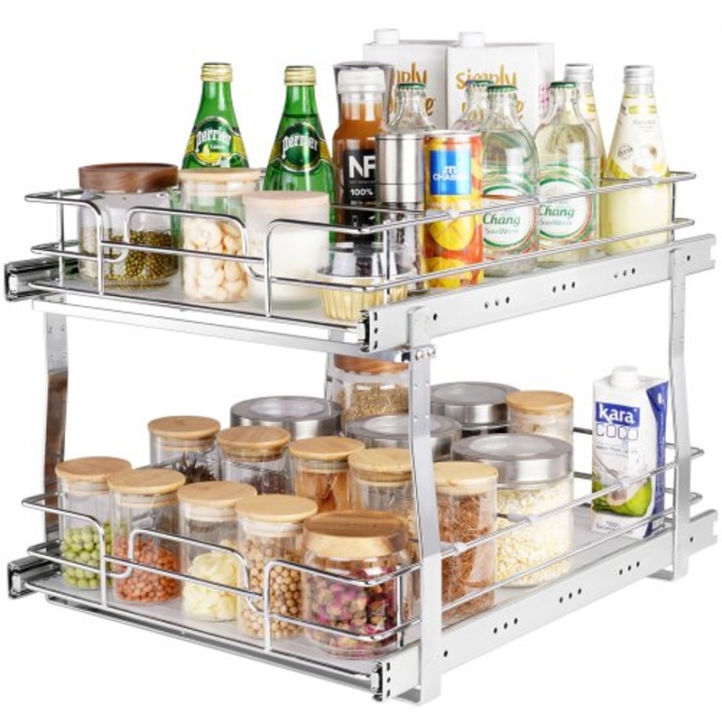 Pull Out Cabinet Organizer Heavy Duty Slide Out Shelves for Kitchen & Under Sink Storage