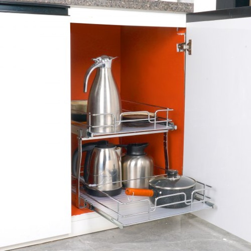 Pull Out Cabinet Organizer Heavy Duty Slide Out Shelves for Kitchen & Under Sink Storage