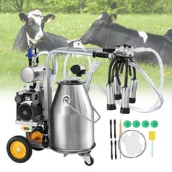 portable electric cow milking machine stainless steel automatic vacuum milker with adjustable pressure