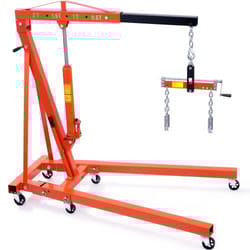 hydraulic engine hoist with leveler, foldable cherry picker shop crane for auto repair