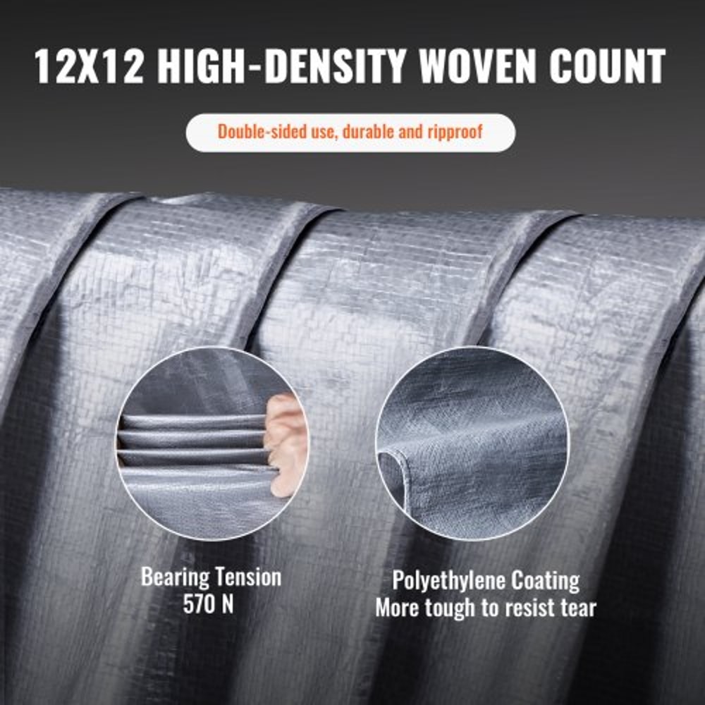 Heavy Duty Waterproof Poly Tarp UV Resistant Outdoor Cover With Reinforced Grommets 3
