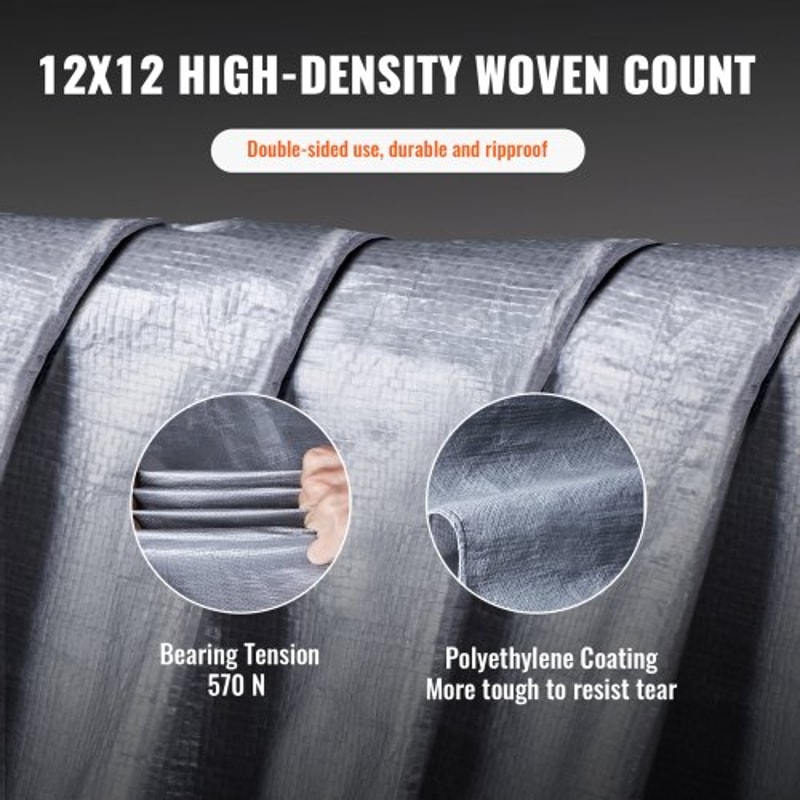 Heavy Duty Waterproof Poly Tarp UV Resistant Outdoor Cover With Reinforced Grommets 3