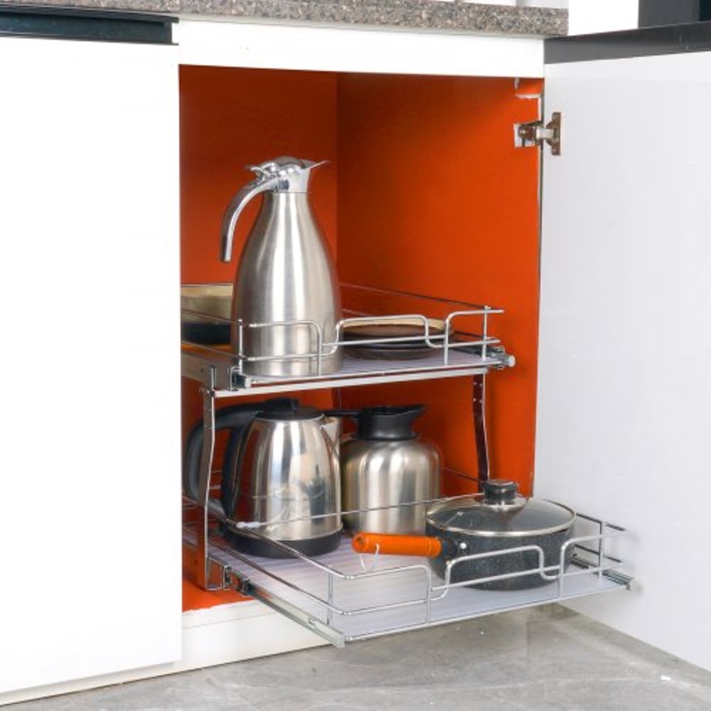 Pull Out Cabinet Organizer with Heavy Duty Slide Out Pantry Shelves for Kitchen Storage