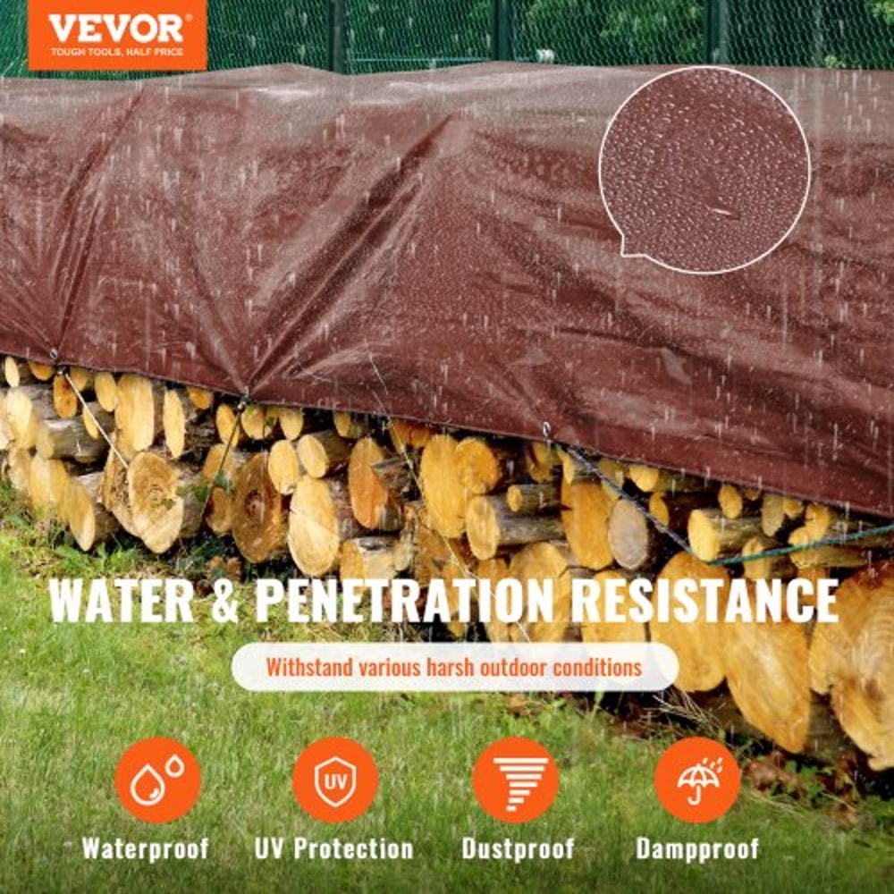 Heavy Duty Waterproof Tarp Thick UV Resistant Poly Cover With Reinforced Edges 1