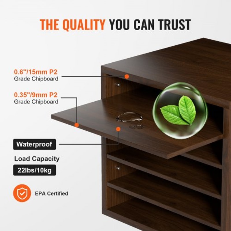 Compartment Wood Literature Organizer With Adjustable Shelves Desktop Mail Sorter For Office Class 1