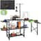 Portable Camping Kitchen Table With Sink Shelves Foldable Outdoor Cooking Station 0