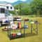 Portable Camping Kitchen Table With Sink Shelves Foldable Outdoor Cooking Station 6