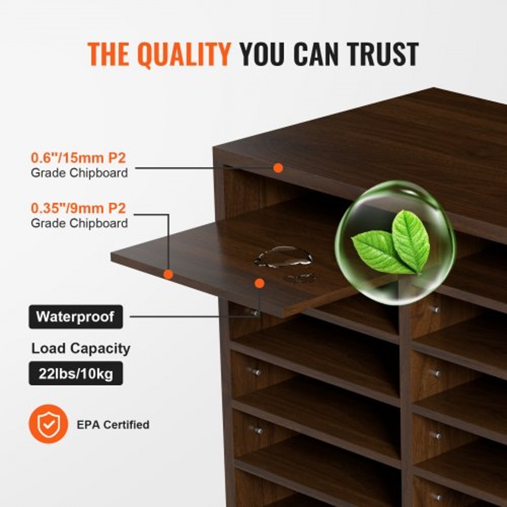 Wood Literature Organizer With Adjustable Shelves Durable Office Classroom File Sorter 2