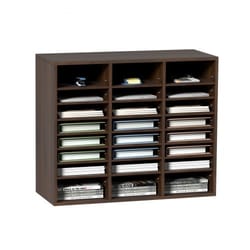 wooden literature organizer with adjustable shelves office mail sorter