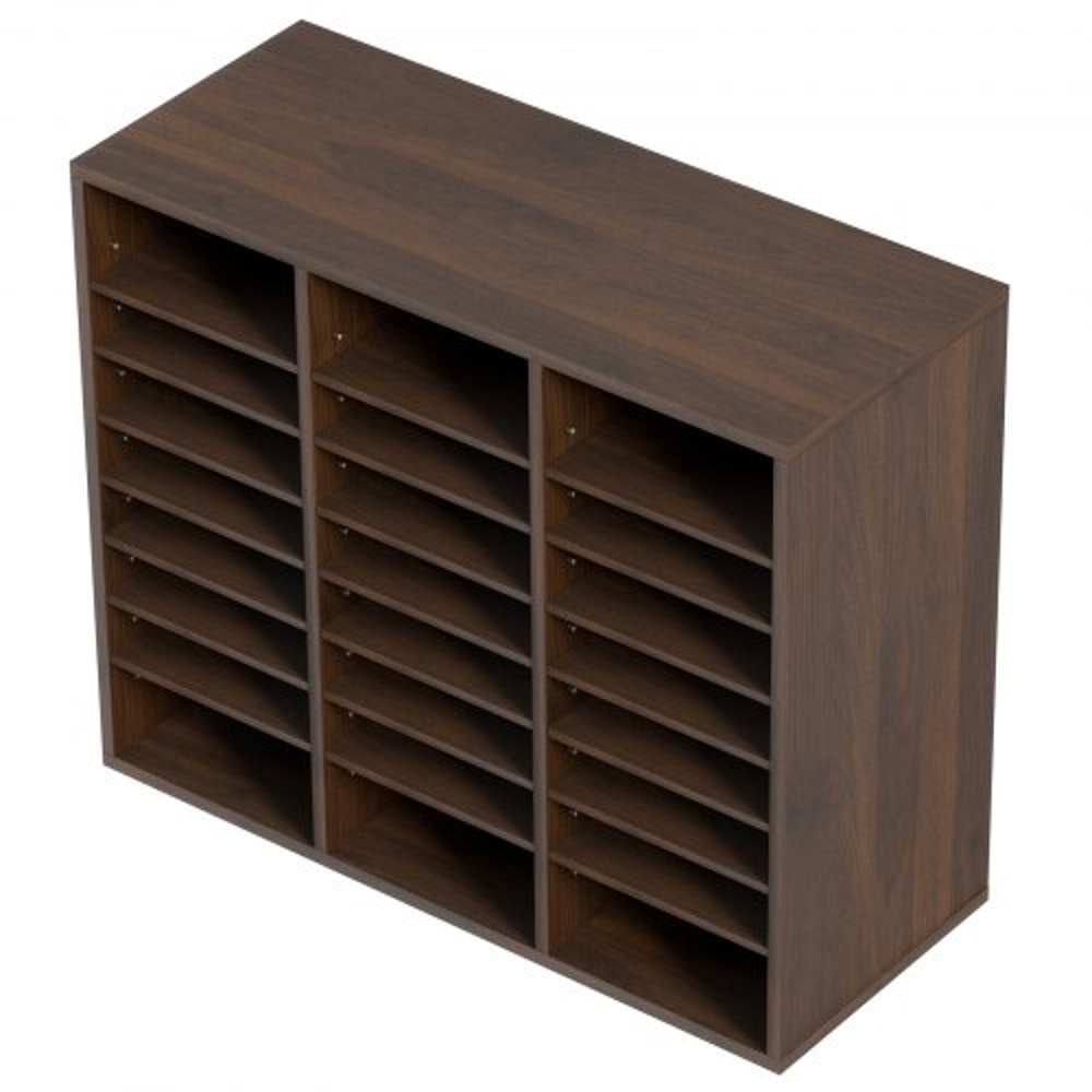 Wooden Literature Organizer With Adjustable Shelves Office Mail Sorter 8