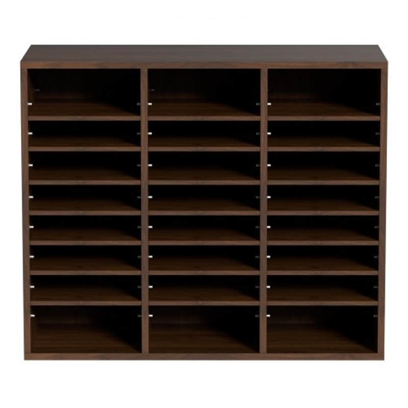 Wooden Literature Organizer With Adjustable Shelves Office Mail Sorter 9