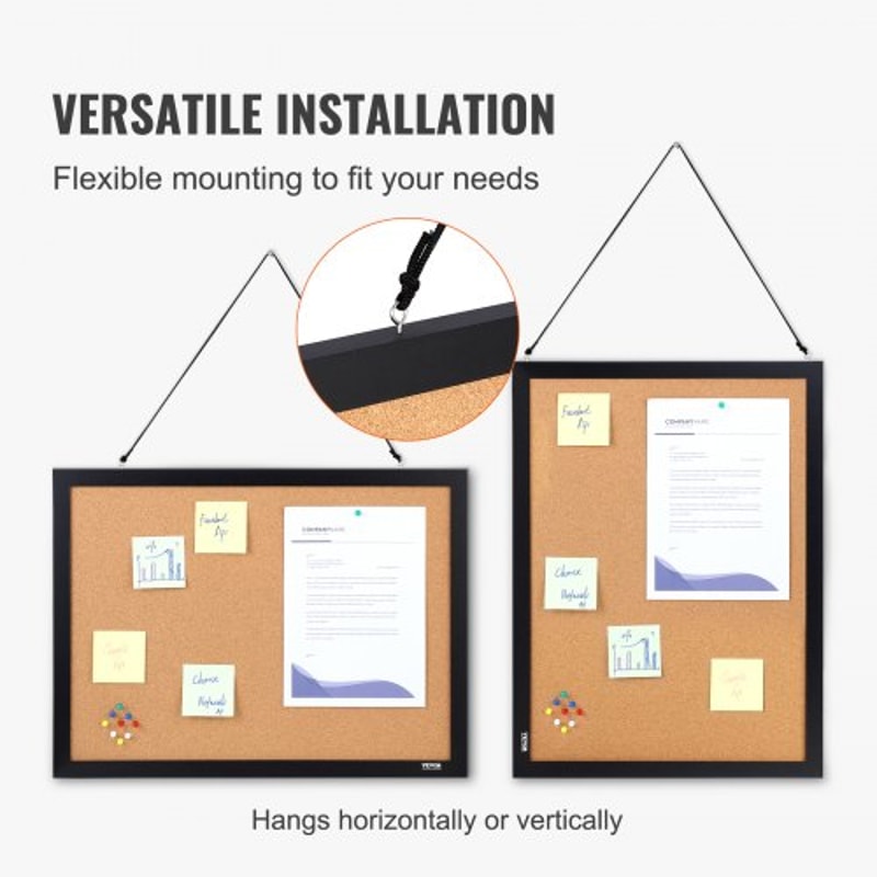 DoubleSided Cork Board Wall Vision Board With Push Pins For Office School Home 5