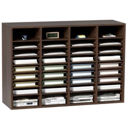 wood literature organizer with adjustable shelves large office mail sorter cabinet