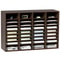 Wood Literature Organizer With Adjustable Shelves Large Office Mail Sorter Cabinet 0