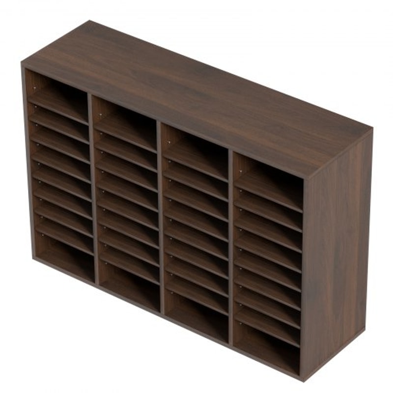 Wood Literature Organizer With Adjustable Shelves Large Office Mail Sorter Cabinet 8