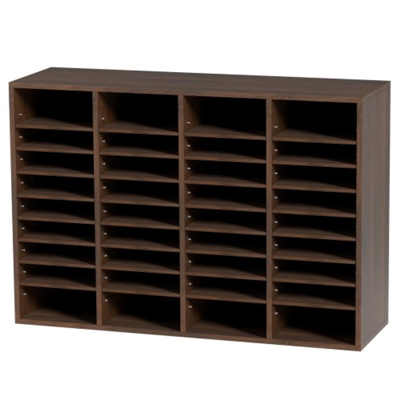 Wood Literature Organizer With Adjustable Shelves Large Office Mail Sorter Cabinet 7