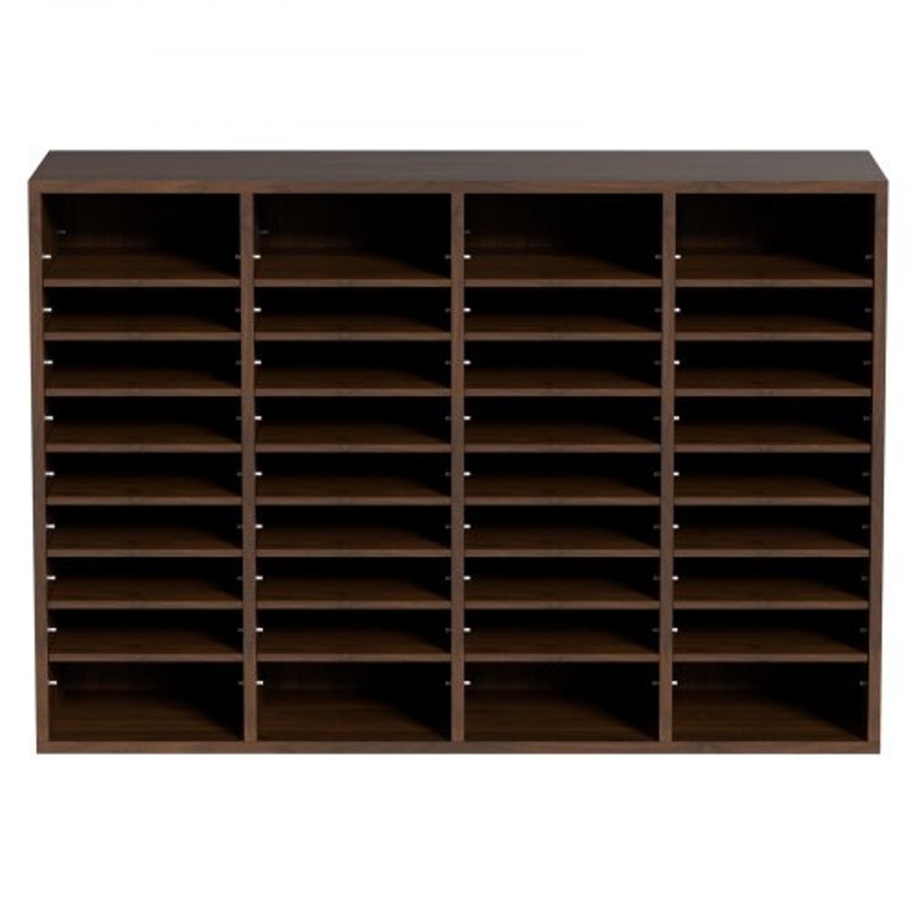 Wood Literature Organizer With Adjustable Shelves Large Office Mail Sorter Cabinet 9