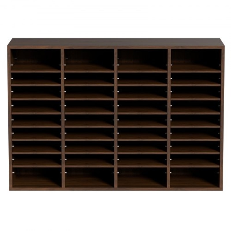 Wood Literature Organizer With Adjustable Shelves Large Office Mail Sorter Cabinet 9